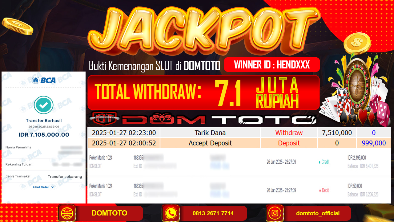 JACKPOT SLOT POKER MANIA 1024 26  JANUARI 2025